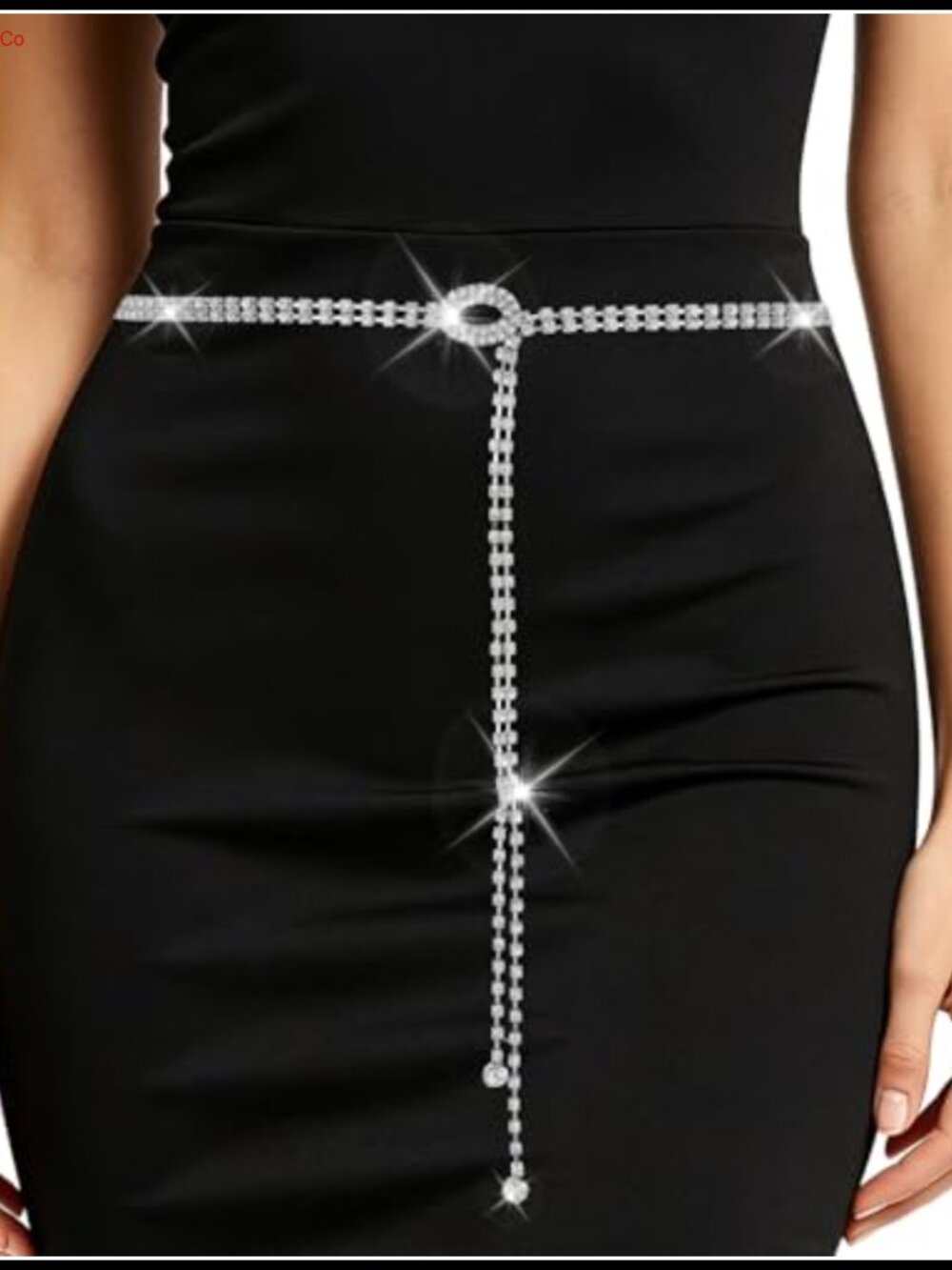 Rhinestone Chain Belt Adjustable Buckle Sparkly Wedding Party